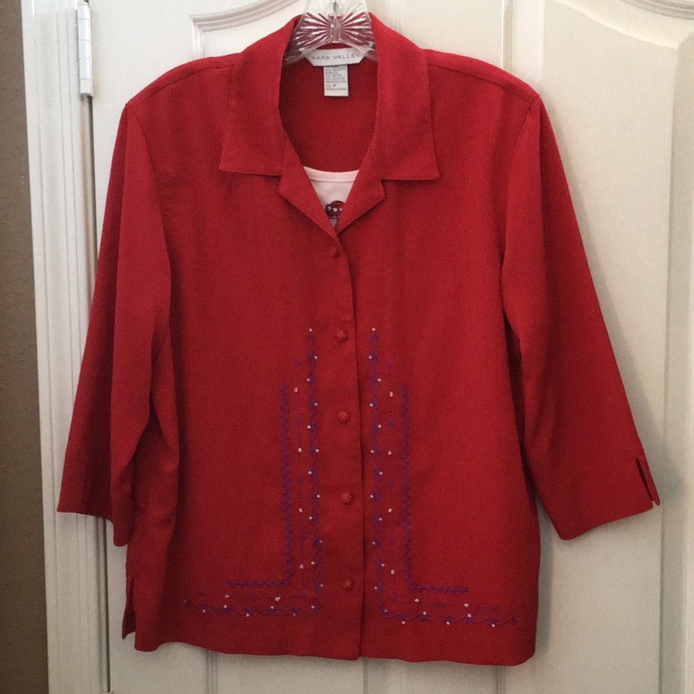 FINAL MARKDOWN LADIES’ Napa Valley Embroidered 1-pc w/2-pc Look Top (M)